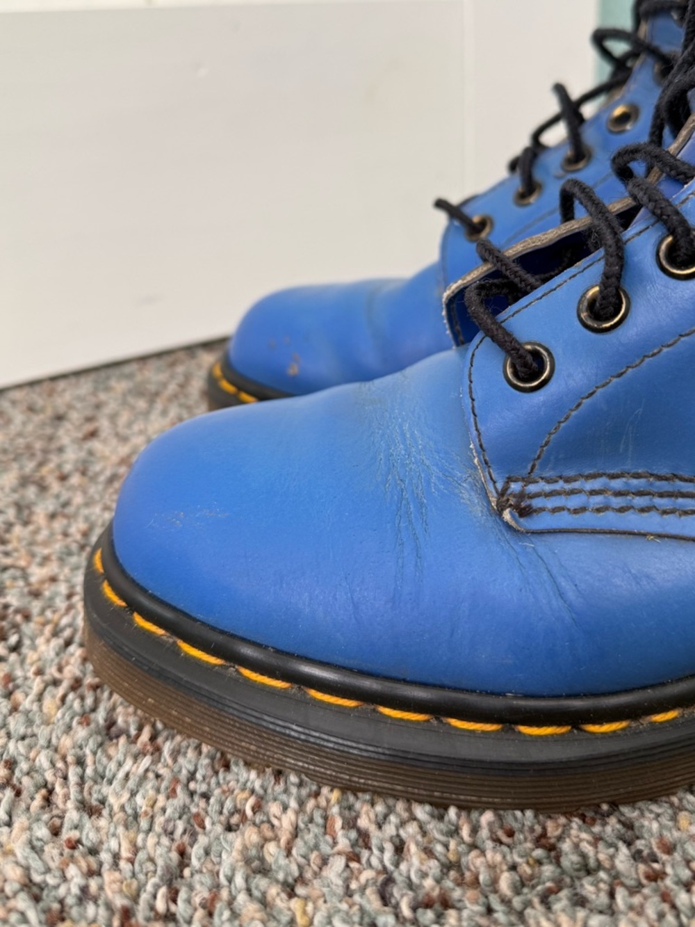 Vintage Dr Martens Made in England Blue Leather boots - Picture 3 of 17